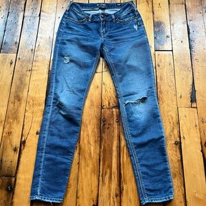 Silver Jeans Womens 28x31 (Fits 30x31) Denim Joga Sweat Jeans Suki Mid Skinny